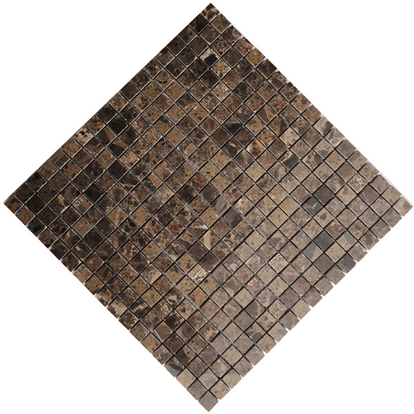 dark emperador square mosaic tile