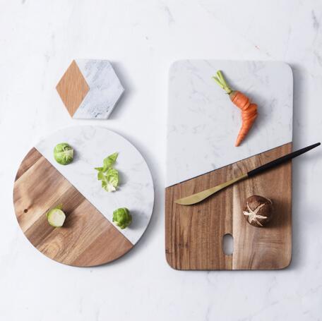 wood marble tray
