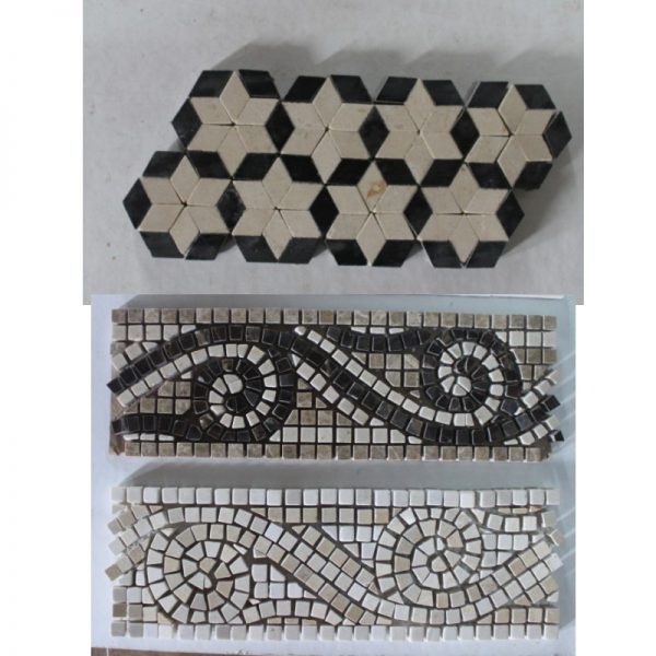 Natural stone mosaic border