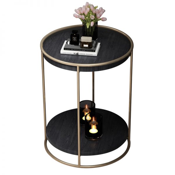 gold black marble table